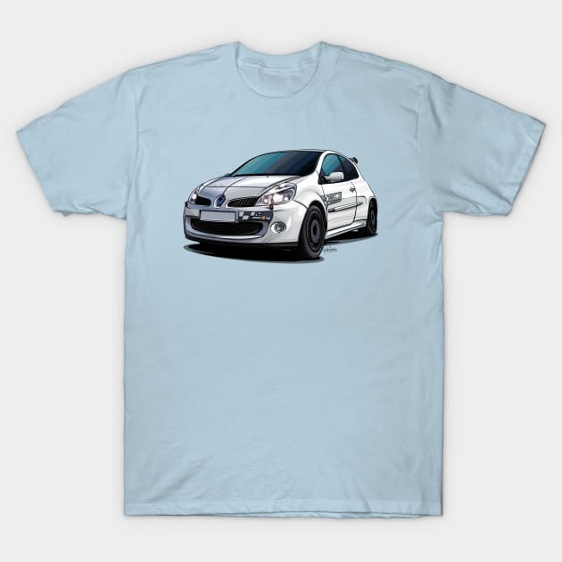 Renault Clio RS - Illustration T-Shirt by Mario Ramos Rally Art